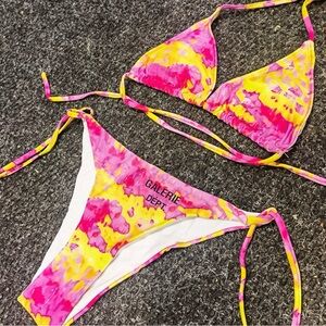 Vibrant Pink and Yellow Bikini Set